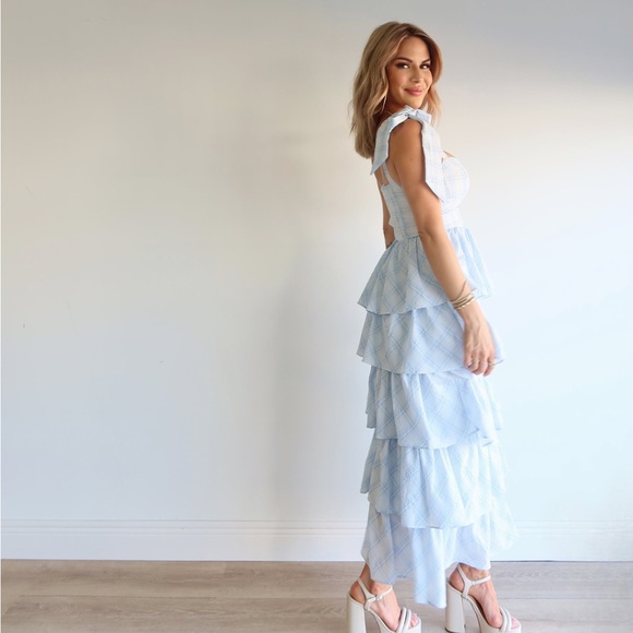 Spring Gingham / Plaid Tiered Easter Dress - Picture 2 of 3